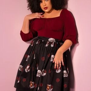 Elegant Black and Red Women's Skirt